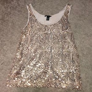 H&M sparkle gold shirt